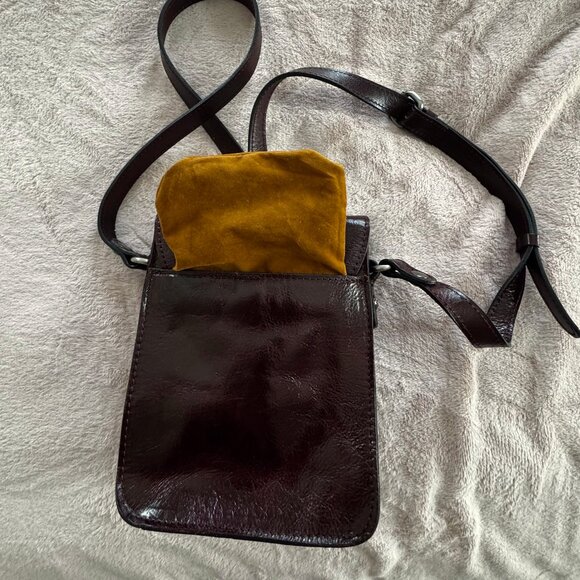 Patricia Nash Lari Small Plum Distressed Leather Crossbody Purse - Picture 10 of 12